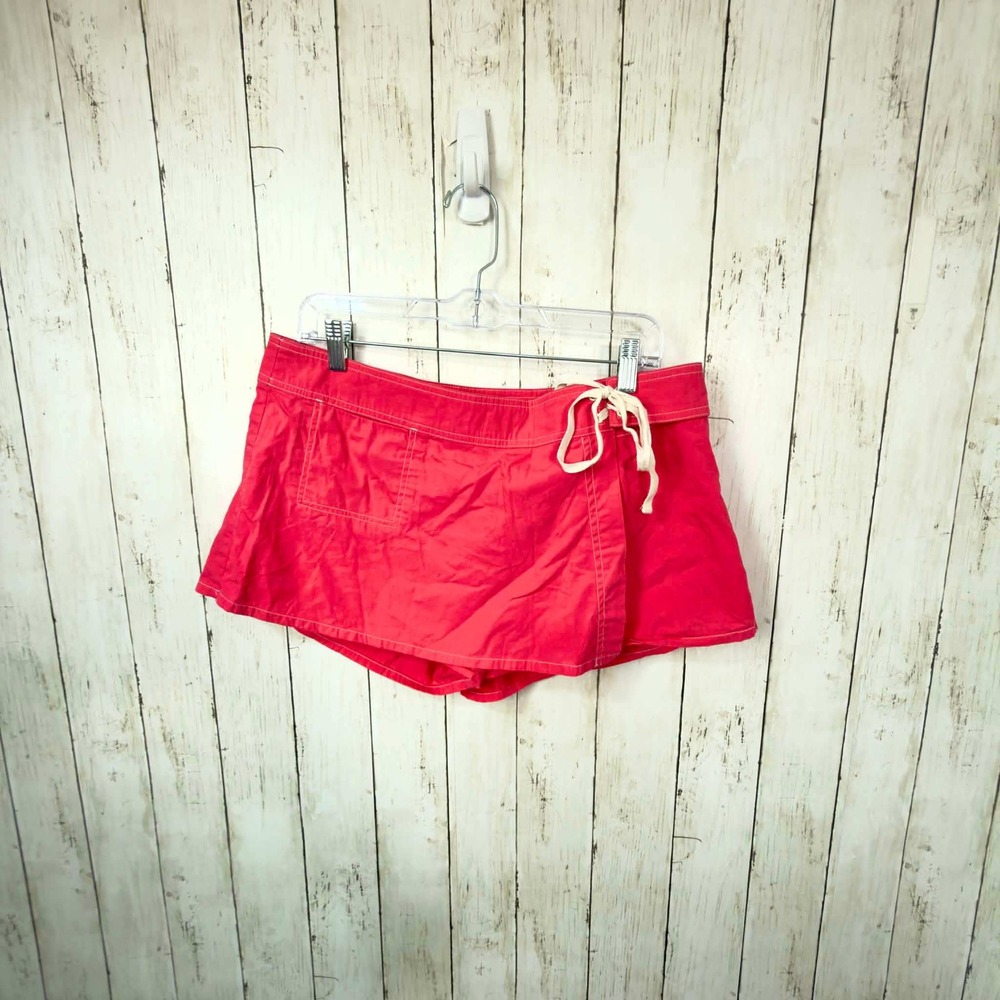 Catalina Women's Red Cotton Wrap Board Shorts Skort‎ Size L 12/14